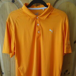 PUMA Polo Mens Large, Orange, Sport Lifestyle, Stretch DryCELL Burl Oaks GC (MN)